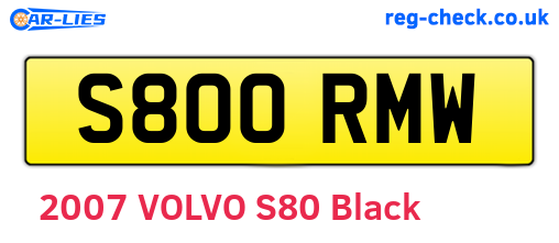 S800RMW are the vehicle registration plates.