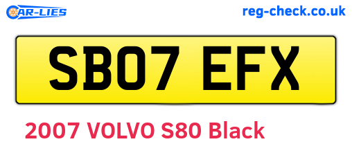 SB07EFX are the vehicle registration plates.