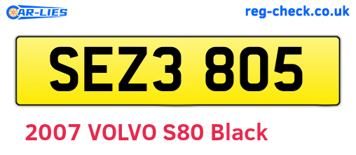 SEZ3805 are the vehicle registration plates.