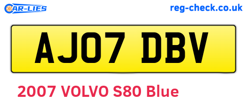 AJ07DBV are the vehicle registration plates.