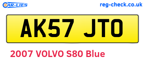 AK57JTO are the vehicle registration plates.