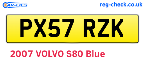 PX57RZK are the vehicle registration plates.