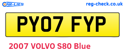 PY07FYP are the vehicle registration plates.
