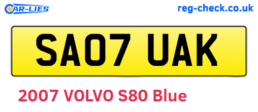 SA07UAK are the vehicle registration plates.