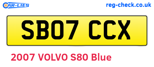SB07CCX are the vehicle registration plates.