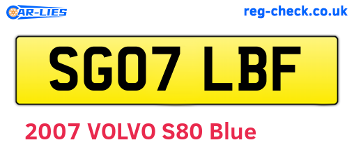 SG07LBF are the vehicle registration plates.