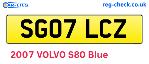 SG07LCZ are the vehicle registration plates.