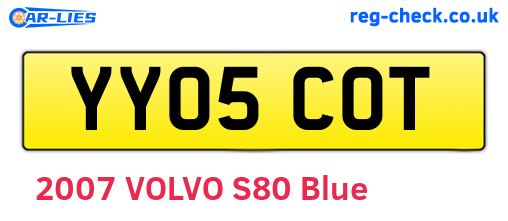 YY05COT are the vehicle registration plates.