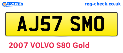 AJ57SMO are the vehicle registration plates.