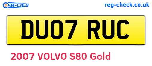 DU07RUC are the vehicle registration plates.
