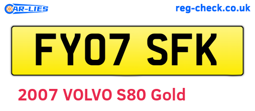 FY07SFK are the vehicle registration plates.