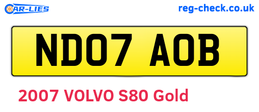 ND07AOB are the vehicle registration plates.