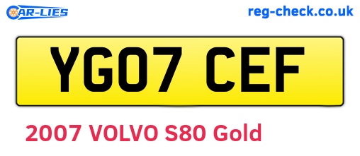 YG07CEF are the vehicle registration plates.