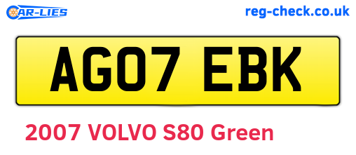 AG07EBK are the vehicle registration plates.