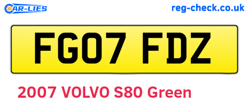 FG07FDZ are the vehicle registration plates.