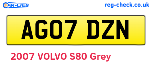 AG07DZN are the vehicle registration plates.