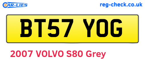 BT57YOG are the vehicle registration plates.