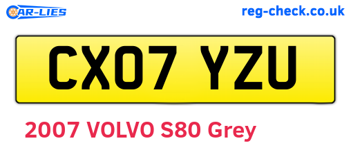 CX07YZU are the vehicle registration plates.