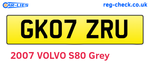 GK07ZRU are the vehicle registration plates.