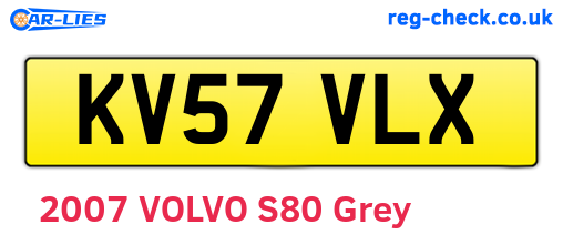KV57VLX are the vehicle registration plates.