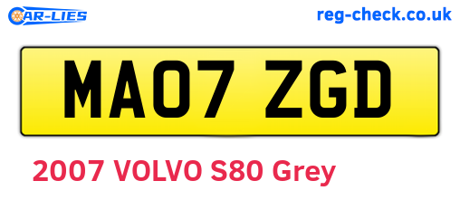 MA07ZGD are the vehicle registration plates.