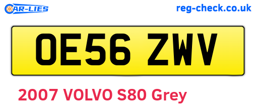 OE56ZWV are the vehicle registration plates.