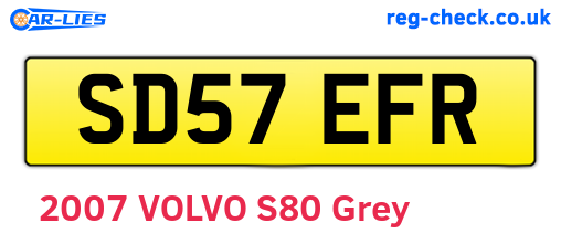 SD57EFR are the vehicle registration plates.