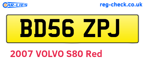 BD56ZPJ are the vehicle registration plates.