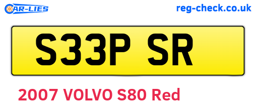 S33PSR are the vehicle registration plates.