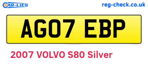 AG07EBP are the vehicle registration plates.
