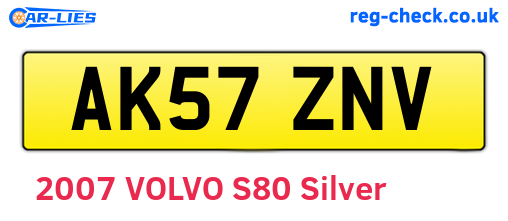 AK57ZNV are the vehicle registration plates.