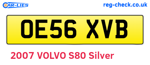 OE56XVB are the vehicle registration plates.