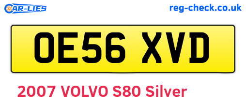 OE56XVD are the vehicle registration plates.