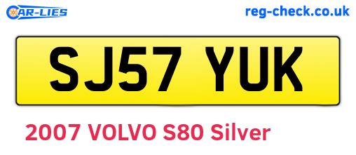 SJ57YUK are the vehicle registration plates.