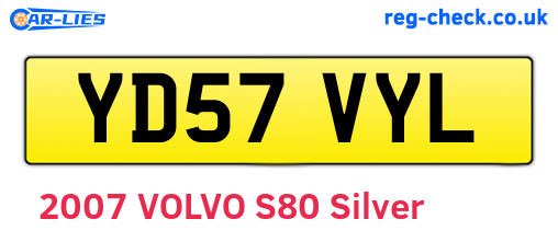 YD57VYL are the vehicle registration plates.