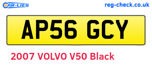 AP56GCY are the vehicle registration plates.
