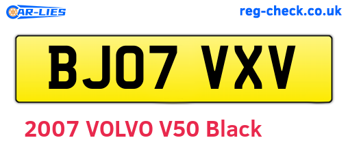 BJ07VXV are the vehicle registration plates.