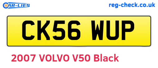 CK56WUP are the vehicle registration plates.