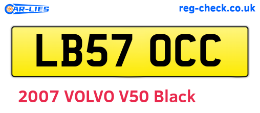 LB57OCC are the vehicle registration plates.