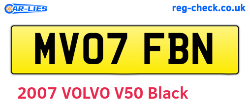 MV07FBN are the vehicle registration plates.