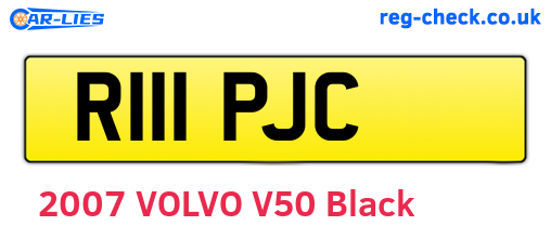 R111PJC are the vehicle registration plates.