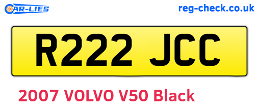 R222JCC are the vehicle registration plates.