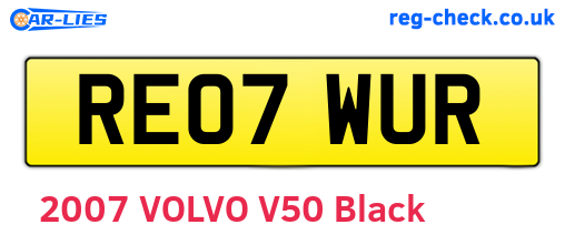 RE07WUR are the vehicle registration plates.