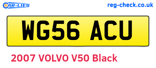 WG56ACU are the vehicle registration plates.