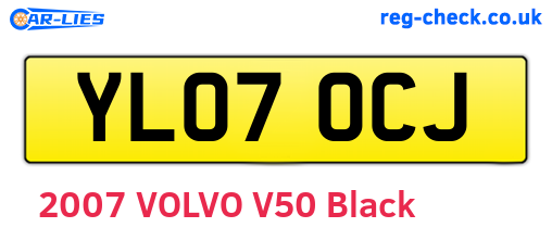YL07OCJ are the vehicle registration plates.