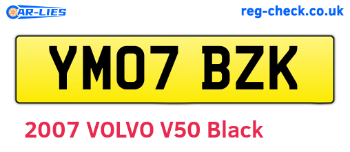 YM07BZK are the vehicle registration plates.