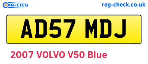 AD57MDJ are the vehicle registration plates.