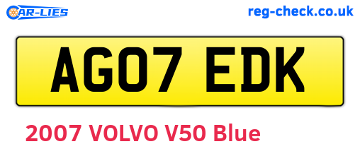 AG07EDK are the vehicle registration plates.