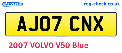 AJ07CNX are the vehicle registration plates.