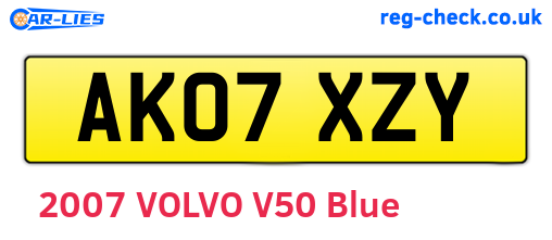 AK07XZY are the vehicle registration plates.